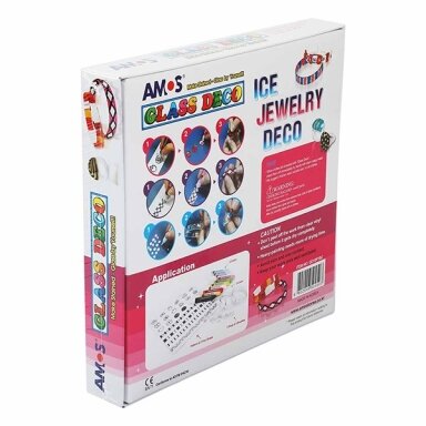 Vitražinių dažų rinkinys ICE JEWELERY, Amos, 10 spalvų po 10,5ml + 3 apyrankės + 5 žiedai Vitražinių dažų rinkinys ICE JEWELERY, Amos, 10 spalvų po 10,5ml + 3 apyrankės + 5 žiedai